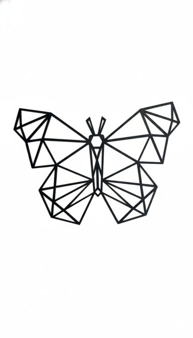 تابلو دیواری پلکسی طرح پروانه هندسی