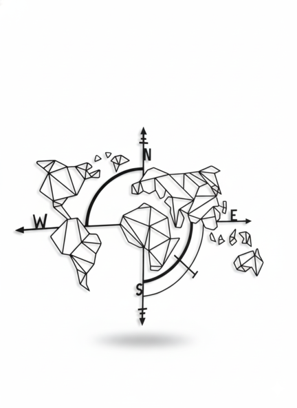 تابلو دیواری پلکسی طرح نقشه جهان
