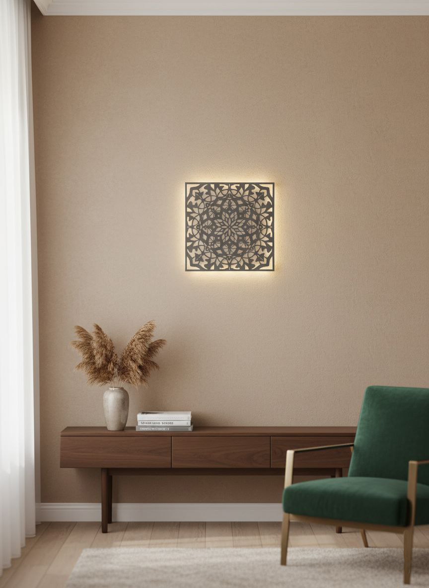 تابلو دیواری چوبی با نور مخفی در دکوراسیون داخلی، ایجاد نقطه توجه در طراحی خانه با محصولات وینداک